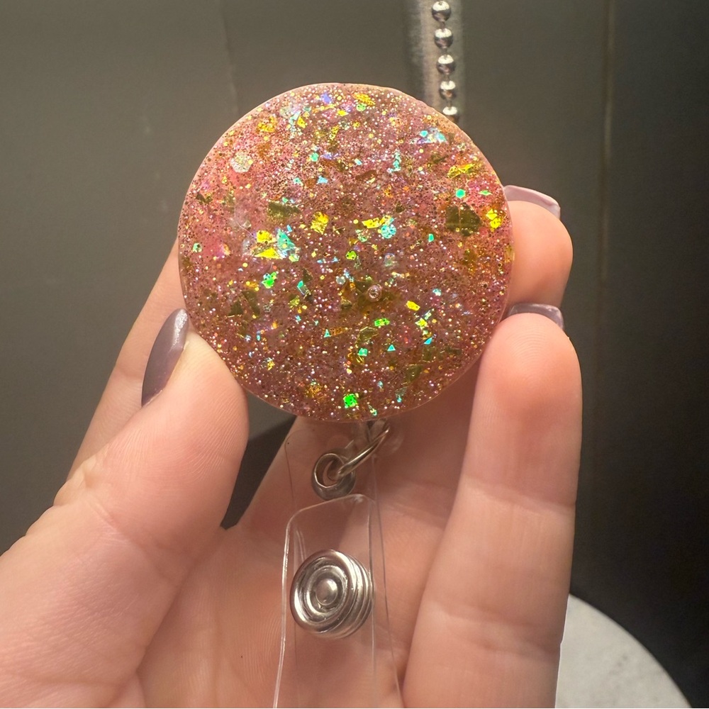 Pink and Gold Badge Reel